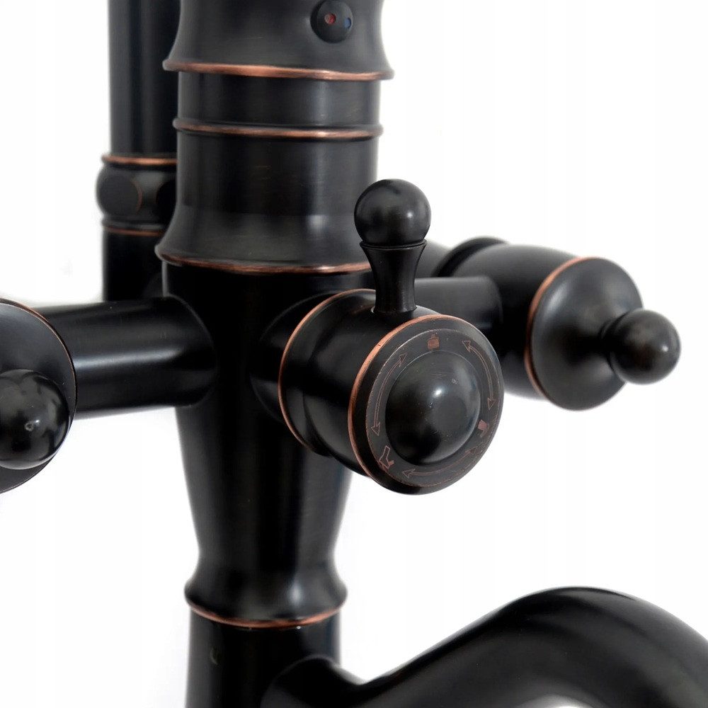 wohnwerk.idee Duschsystem Dusche Duscharmatur Vintage Retro Antik Black Alt