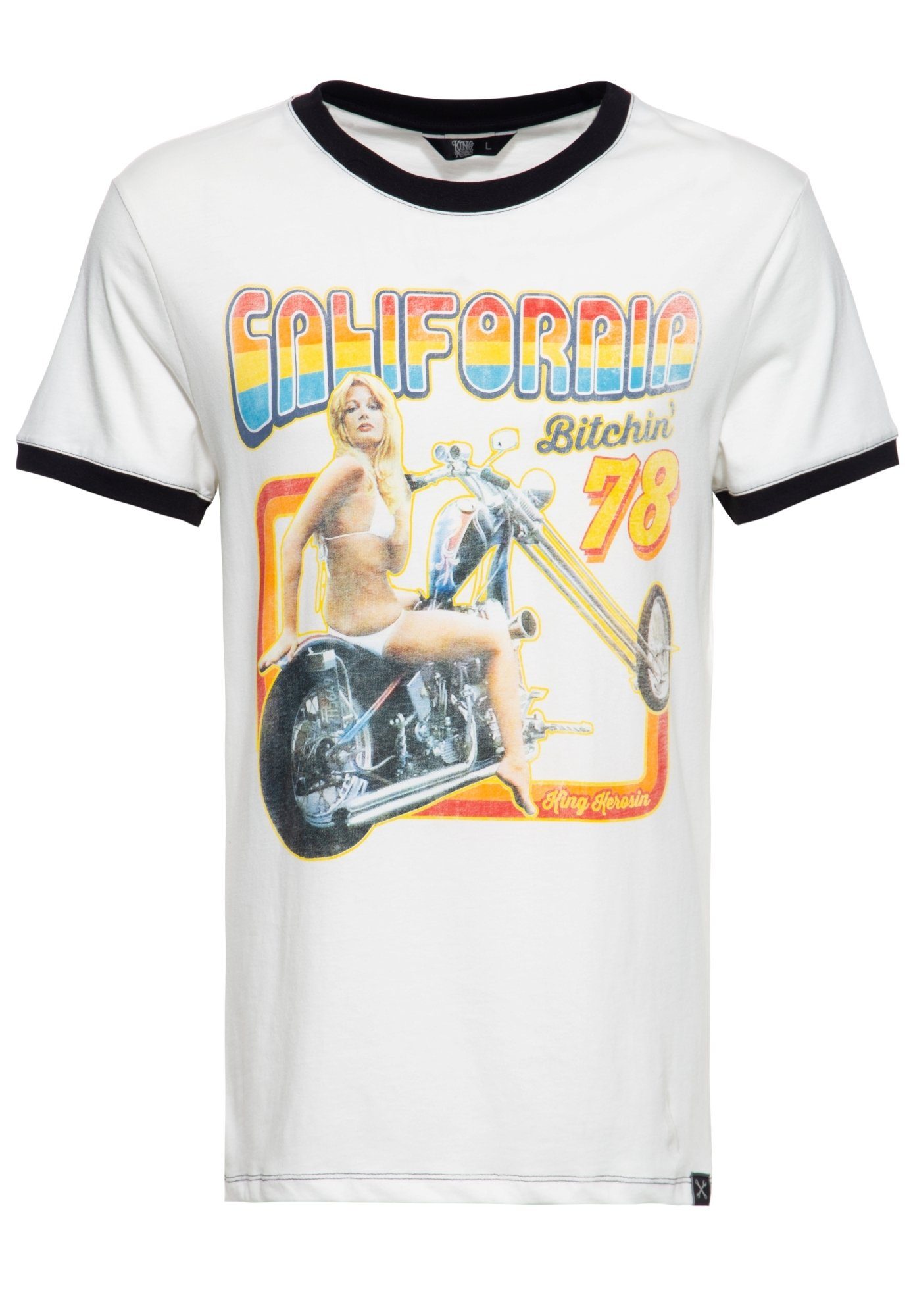 T-Shirt mit KingKerosin Bitchin California sexy Frontprint