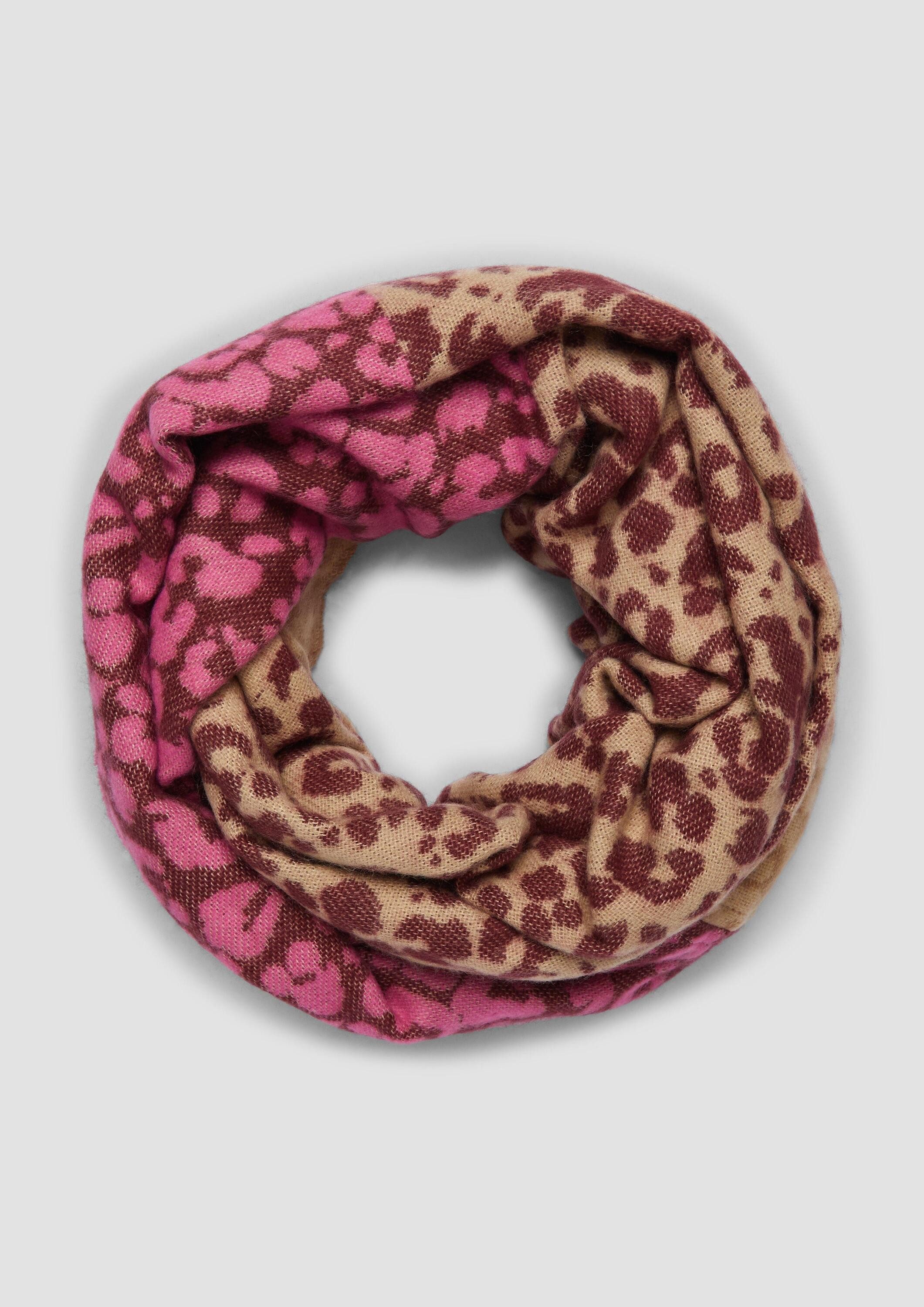 s.Oliver Loop Snood, Eleganter Leo-Loop-Schal aus strukturiertem Jacquard günstig online kaufen