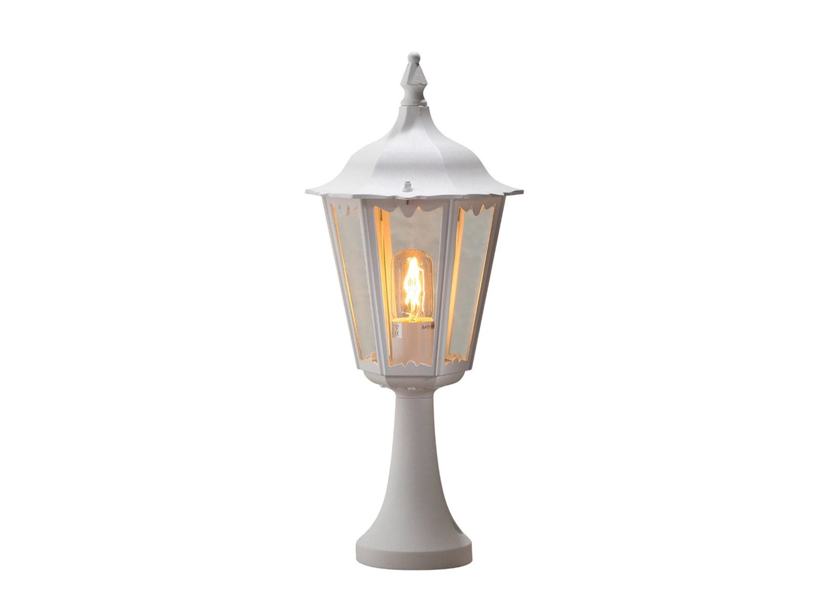KONSTSMIDE LED Sockelleuchte Laterne Höhe 55cm inkl. E27 Leuchtmittel, LED wechselbar, Warmweiß, antike Gartenlaterne zur Garten Wegbeleuchtung