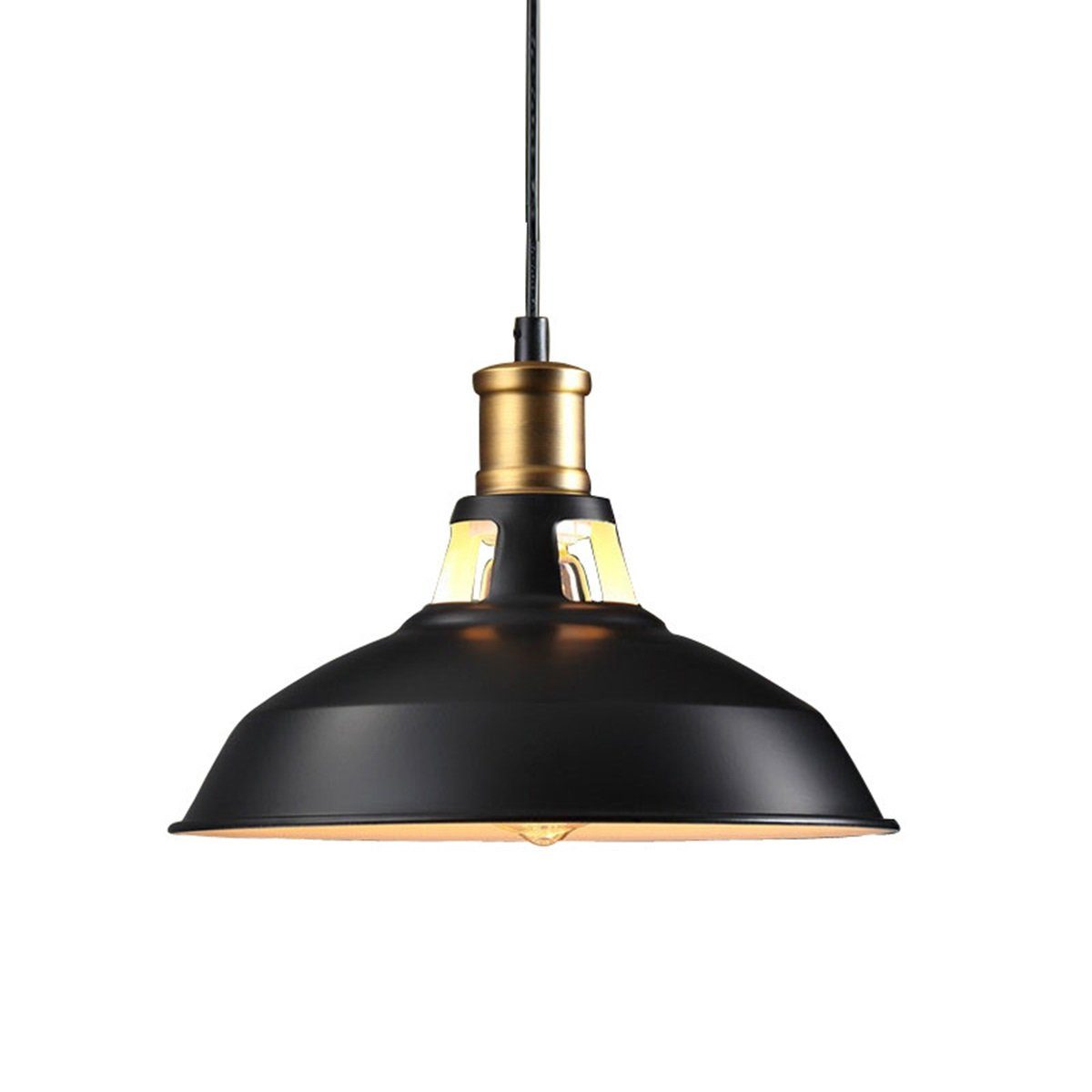 DOPWii Hängeleuchten Retro-Industriestil Deckenlampe,E27,Ohne Lichtquelle,Φ27*25 mm Schwarz