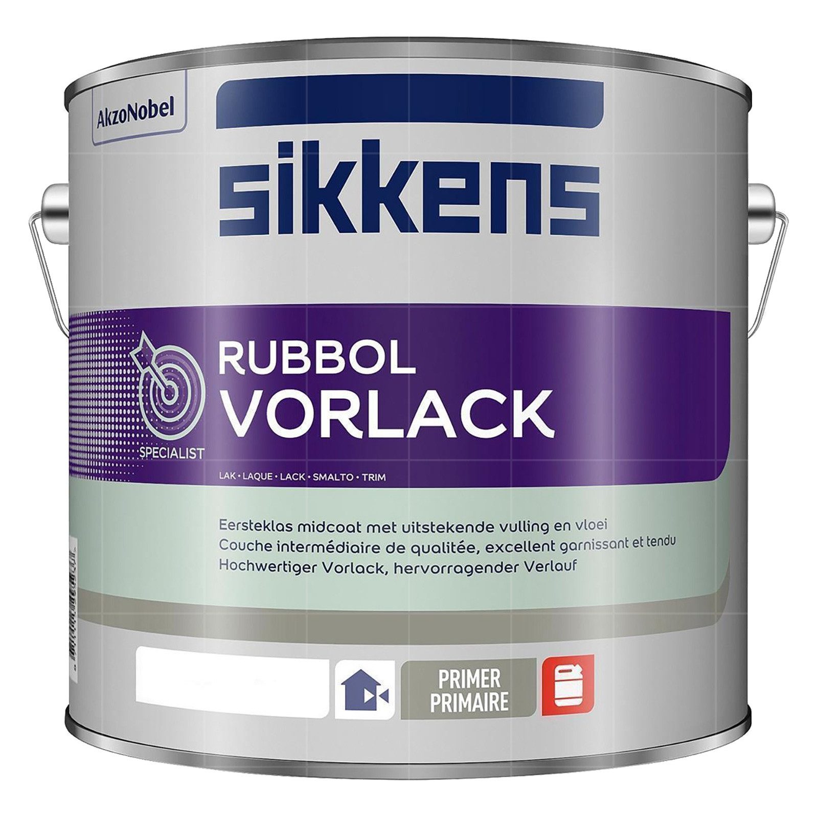 Sikkens Holzgrundierung RUBBOL VORLACK - 2.5 LTR (WEISS)