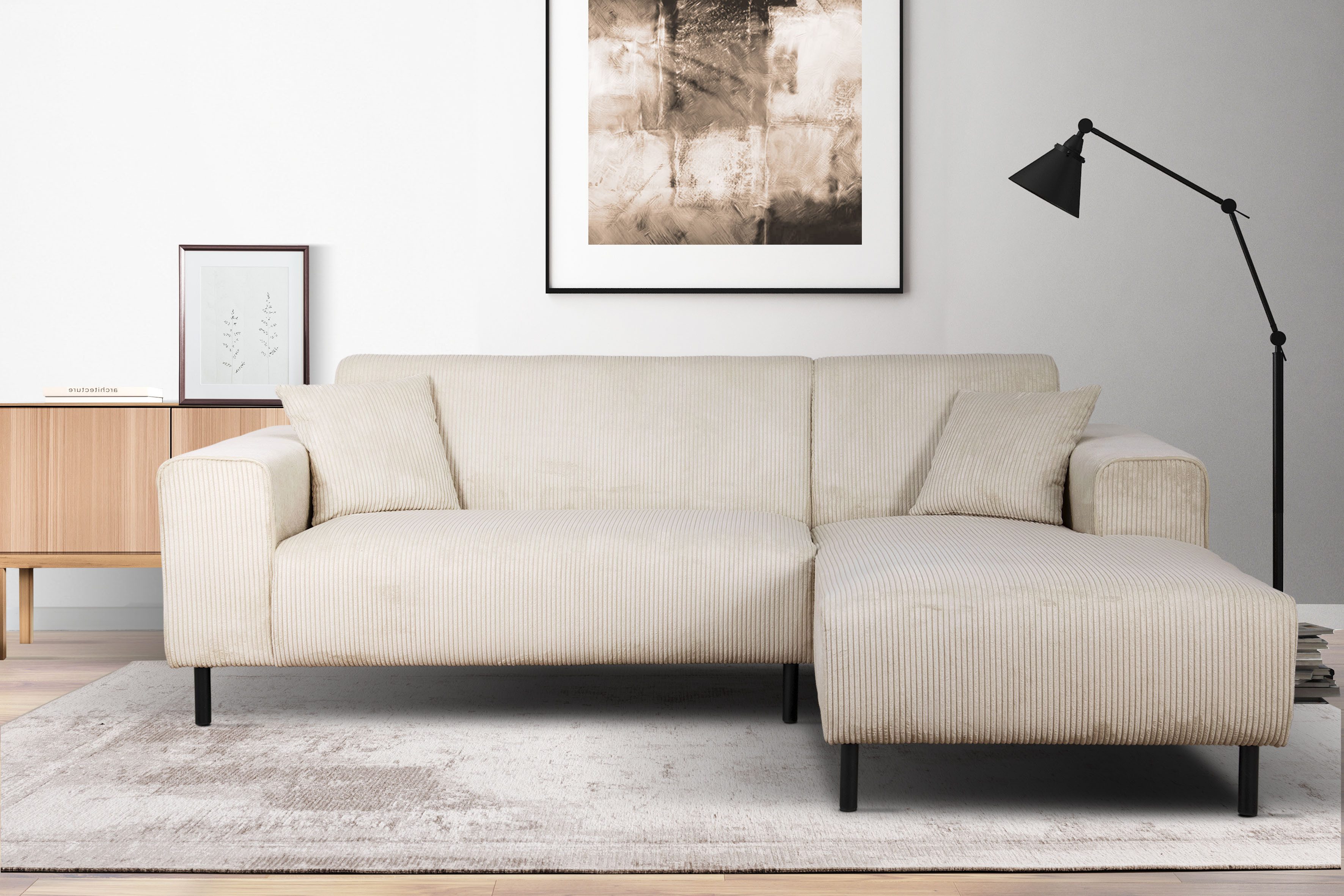 Home affaire Ecksofa "ARROS L-Form mit Wellenunterfederung, Maße B/T/H: 235 günstig online kaufen
