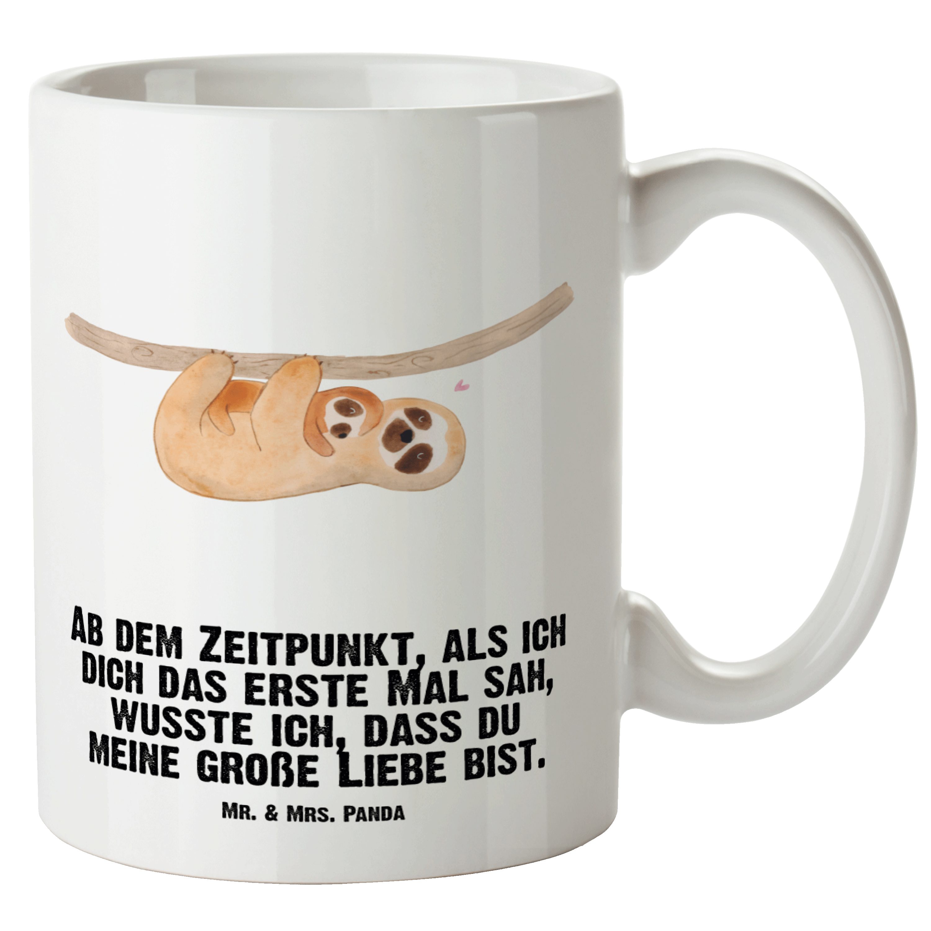 Mr. & Mrs. XL Deko, - Kind Panda - Geschenk, Teetasse, Keramik Mama, XL mit Tasse Weiß Faultier Tasse Faultier