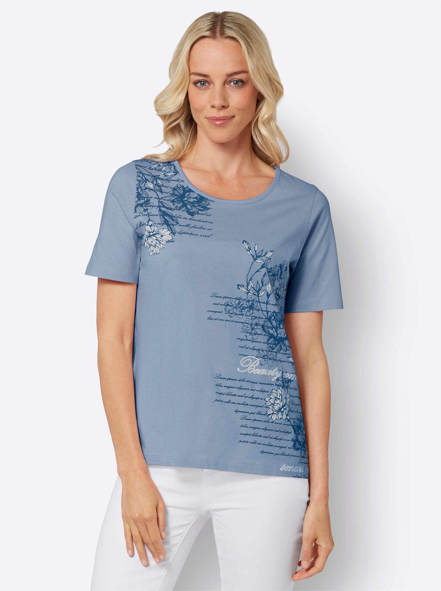 an! Sieh bleu-bedruckt T-Shirt