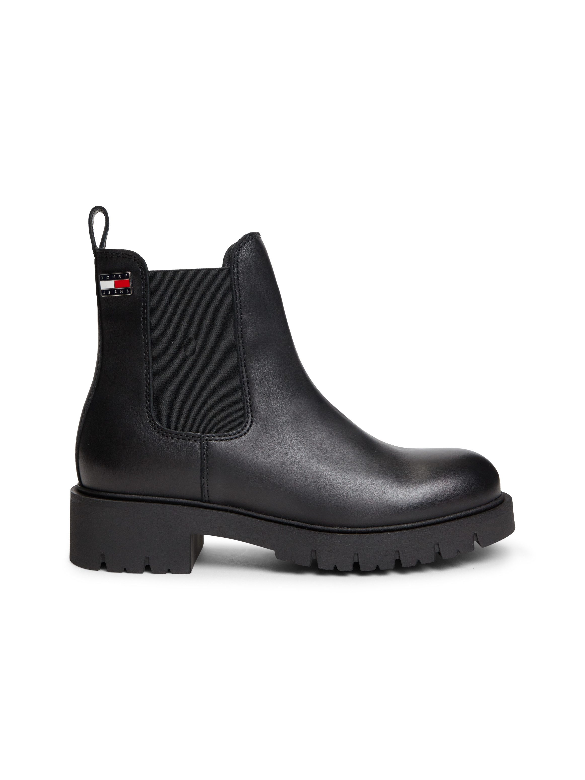 Tommy Jeans TJW CLEATED CHELSEA BOOTS Chelseaboots Blockabsatz, Schlupfboots mit zweckmäßiger Anziehlasche – Bild 4 von 5