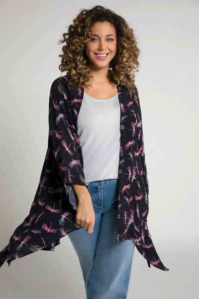 Ulla Popken Blusenjacke Blusen-Kimono Libellen Oversized Langarm