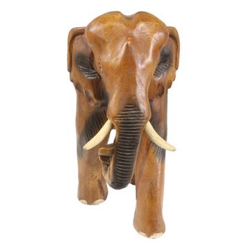 Oriental Galerie Dekofigur Elefant Figur Skulptur Massiv Braun Mittel (1 St)