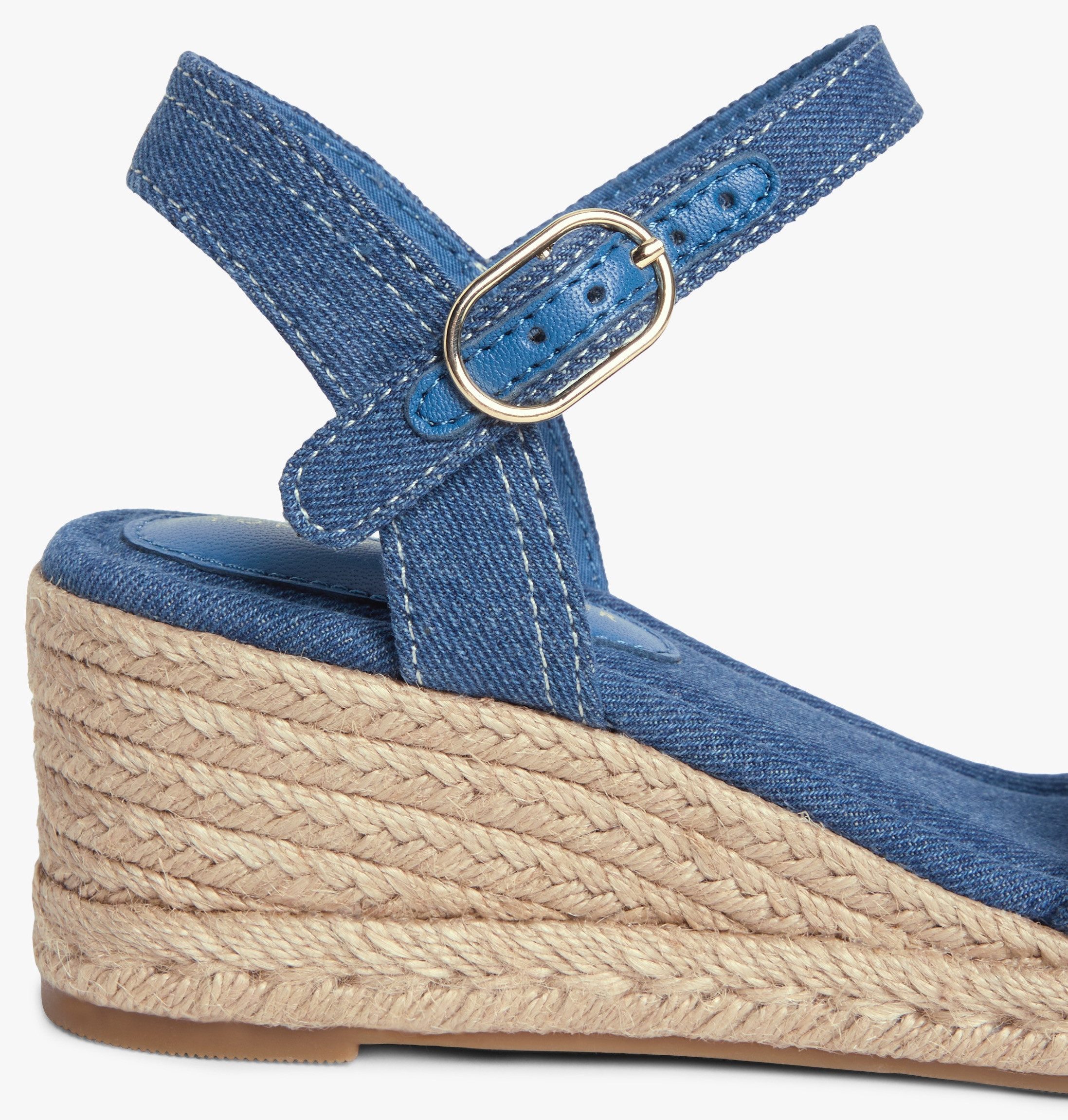 Tommy Hilfiger MID WEDGE ESPAD WEBBING Keilsandalette Sommerschuh, Riemchensandale mit Kontrastbesatz