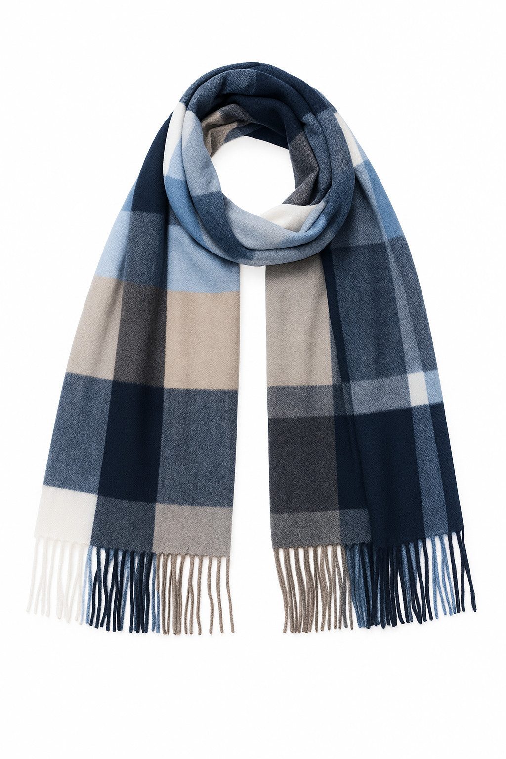 Faera Modeschal Eleganter Schal mit Muster - Leichter für Damen, (1-St), Normal Fit Kariert wärmend Ohne Verschluss Casual-Style