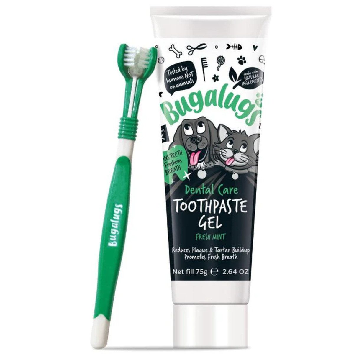 Fellpflege Bugalugs Dental Care Kit für Hunde – Zahnpflege-Set für saubere Zähne