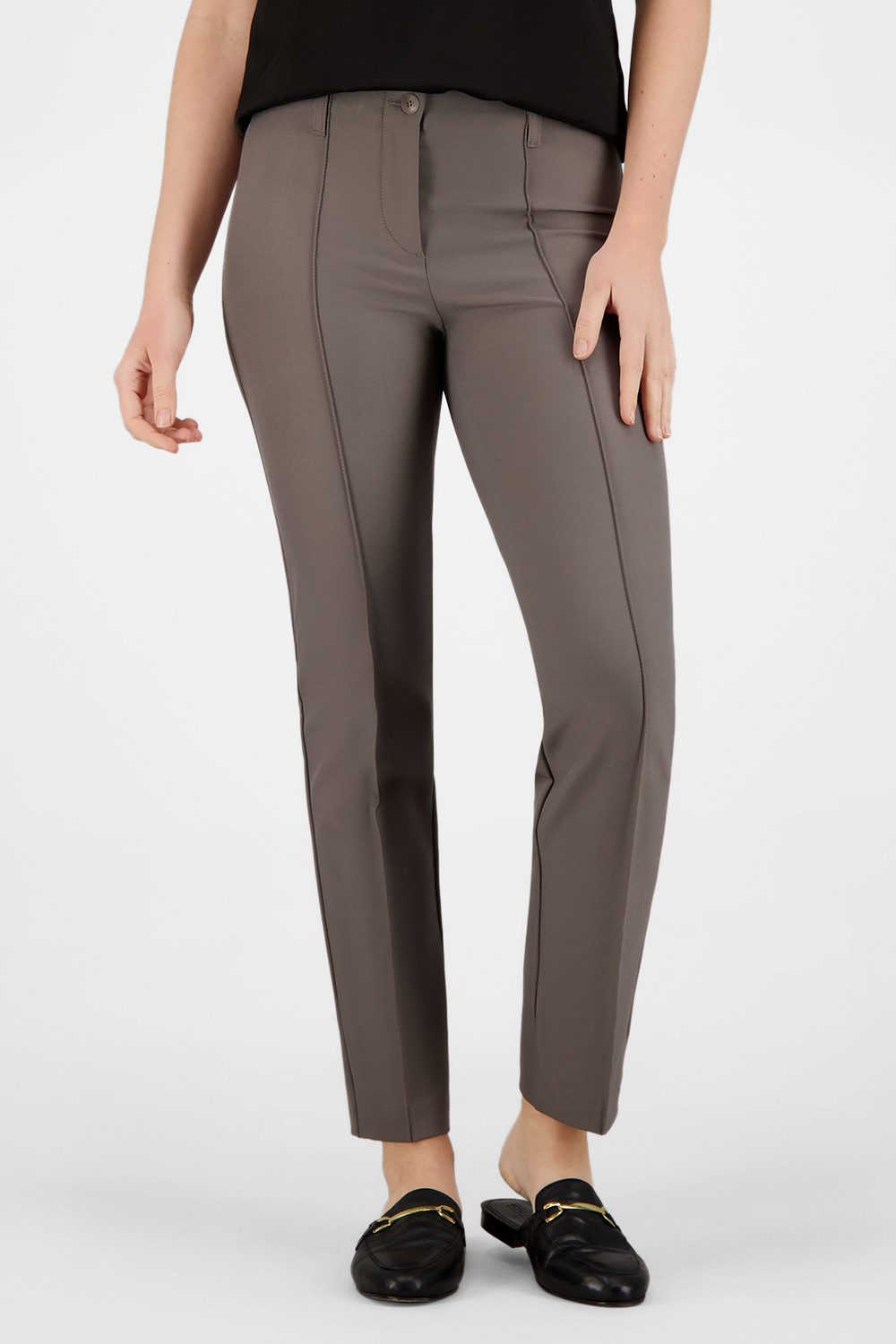Atelier GARDEUR Straight-Jeans ZENE61-602471-3025 braun dunkel taupe Straight Fit Technohose Formstabiles Techno-Scuba Material mit elastischem Tragekomfort