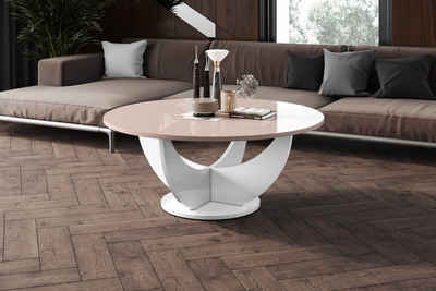 designimpex Couchtisch Design HRC-111 Hochglanz Wohnzimmertisch Rund Tisch ?100 cm x 40 cm