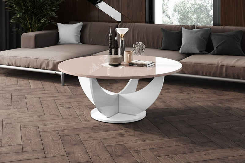 designimpex Couchtisch Design HRC-111 Hochglanz Wohnzimmertisch Rund Tisch ?100 cm x 40 cm