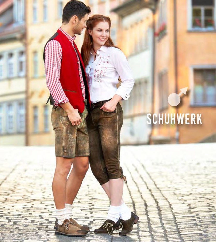 Maddox Herren Trachten Leder Schuhe "Siegfried", Wood Braun Sneaker günstig online kaufen