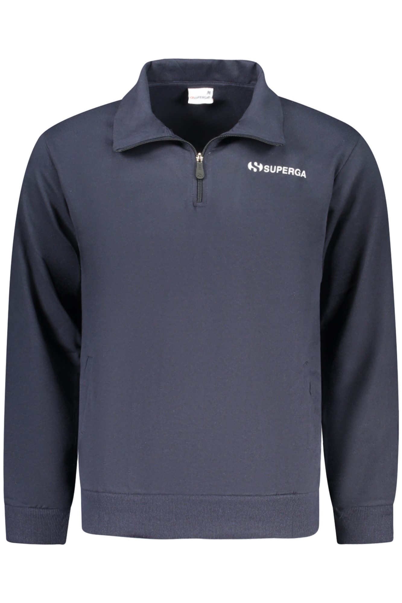 Superga Blauer Herren-Pullover mit Taschen und halbem