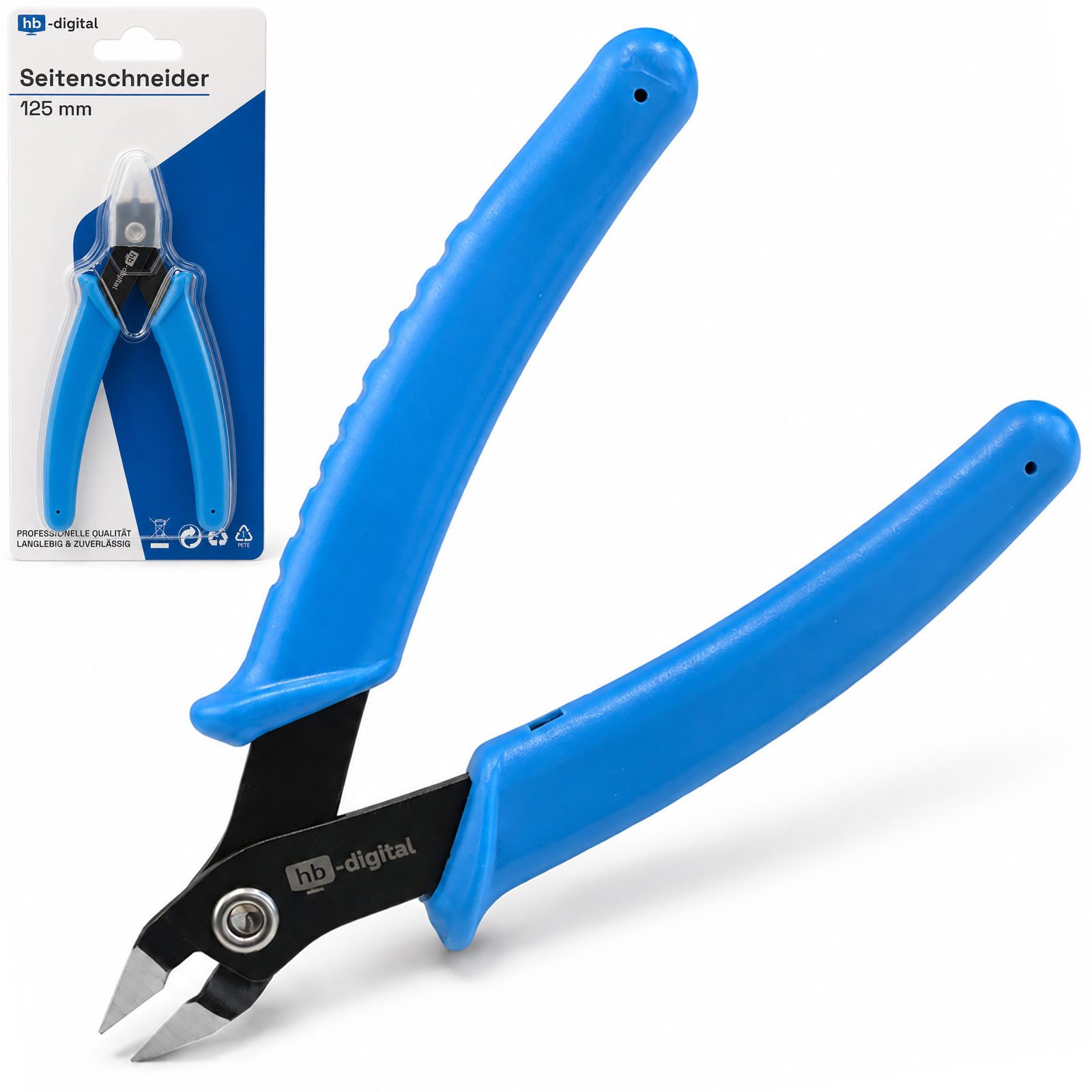 HB-DIGITAL Seitenschneider 125mm Praezisionszange blau, Nur fuer geeignete Schneidarbeiten verwenden