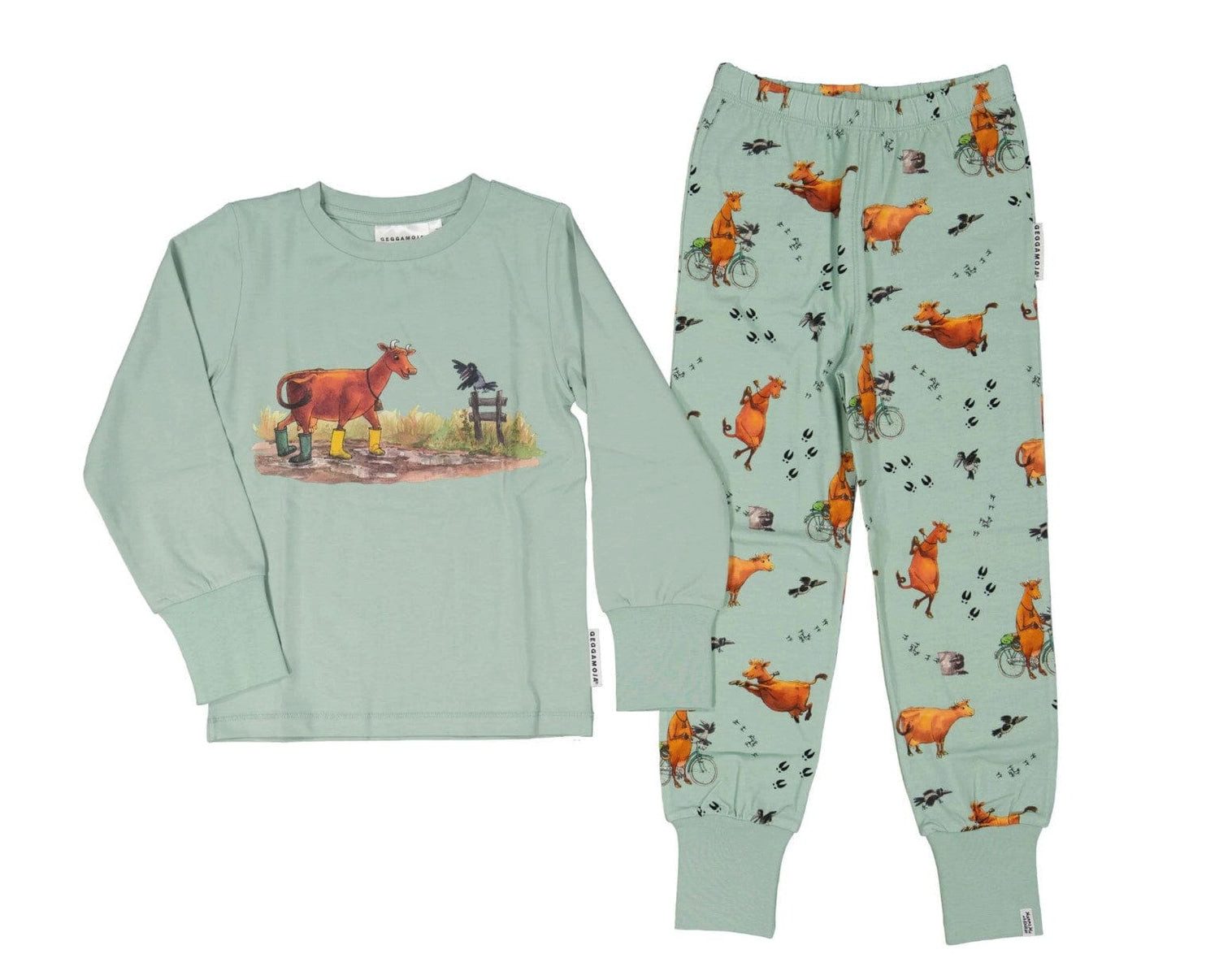 Geggamoja Schlafanzug GEGGAMOJA – Pyjama Mamma Mu & Kråkan Grün