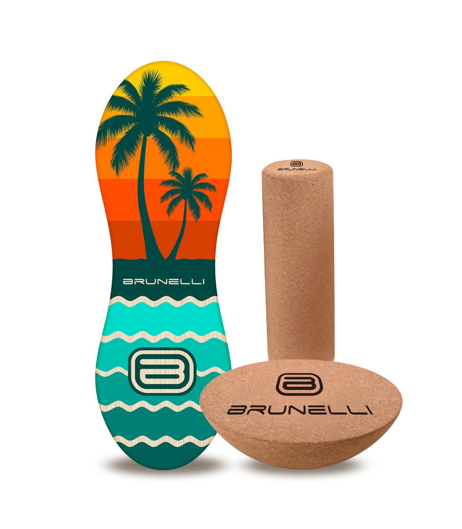 Brunelli Balanceboard Brunelli Balance Board Komplettset Balanceboard Halbkugel Korkrolle -