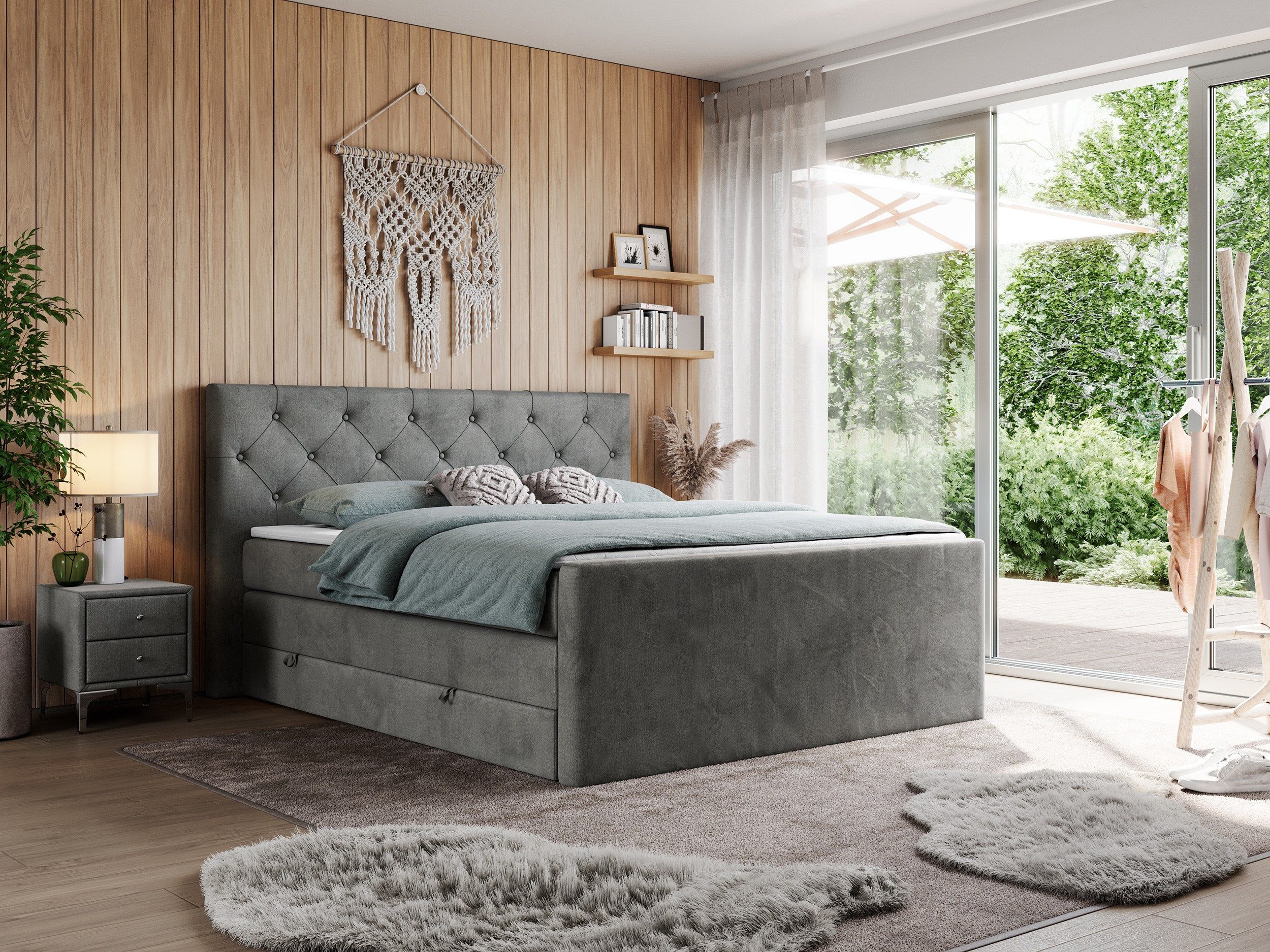 MKS MÖBEL Boxspringbett KING VELEN (T30-Schaum, Topper T25, Bonell-Federn), günstig online kaufen