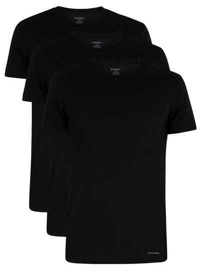 Diesel T-Shirt Slim Fit Basic Rundhals Schwarz - UMTEE-JAKE (3-tlg., 3er-Pack)