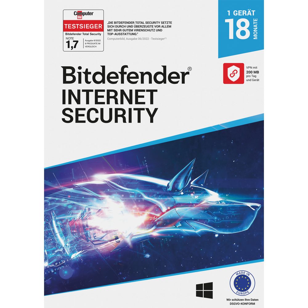 Bitdefender Internet Security 1 Gerät/18 Monate + Das dunkle Erbe Windows