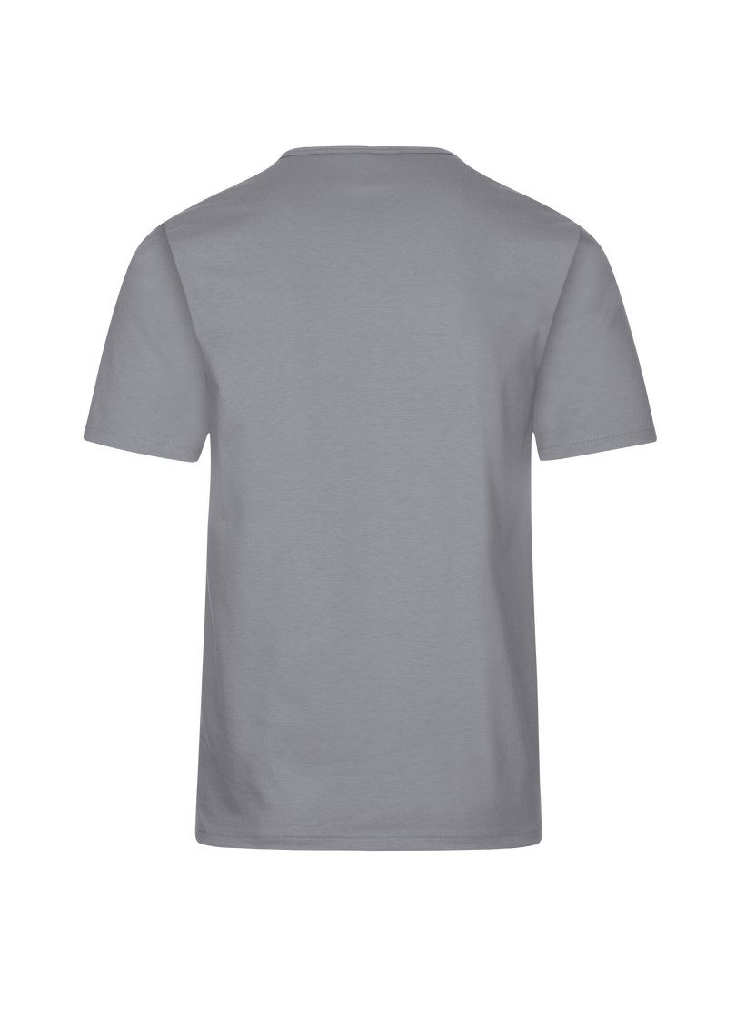 Trigema T-Shirt TRIGEMA T-Shirt mit DELUXE Knopfleiste Baumwolle cool-grey