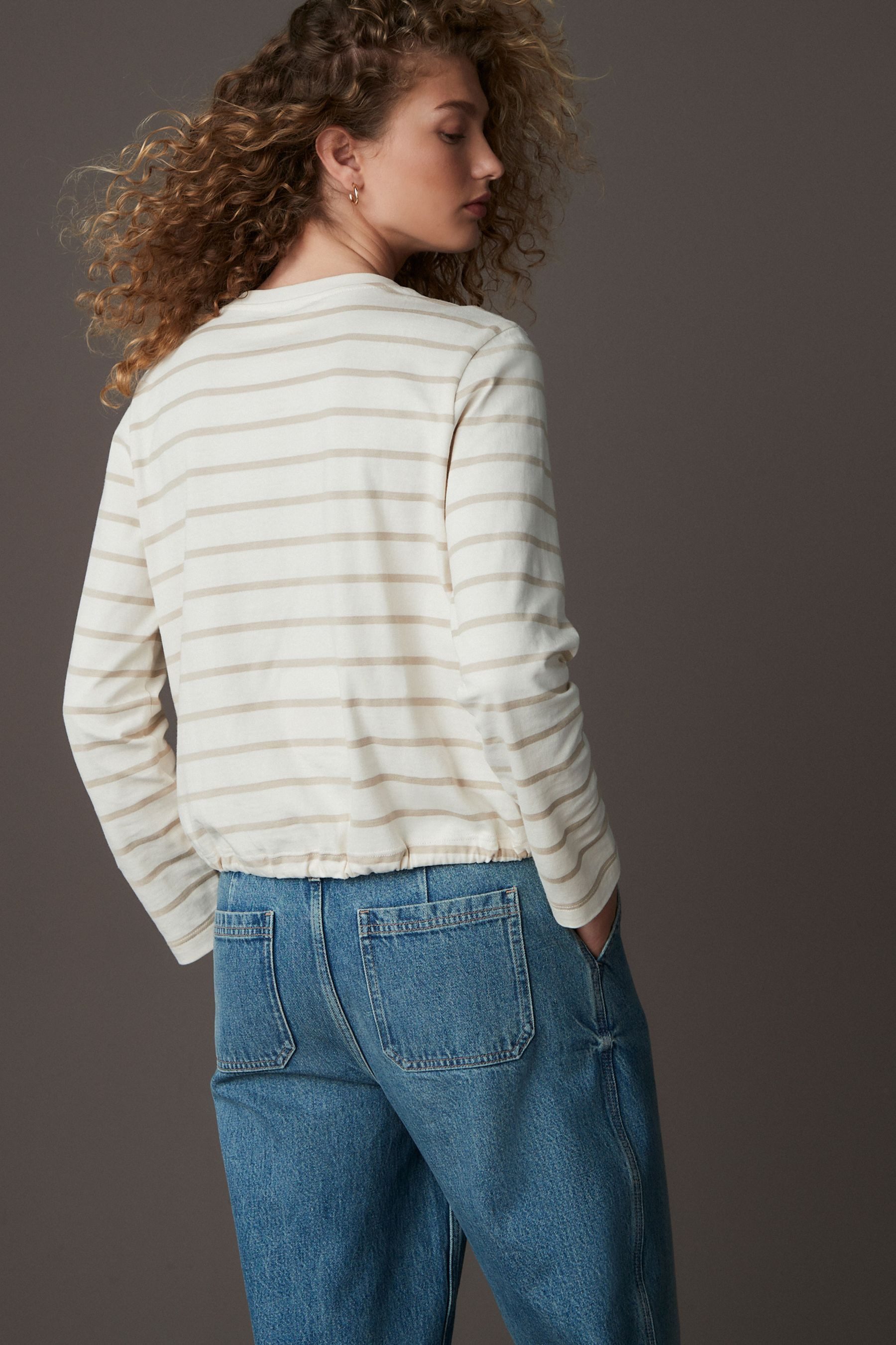 Next Langarmshirt Langarmshirt mit Kordelzug aus günstig online kaufen