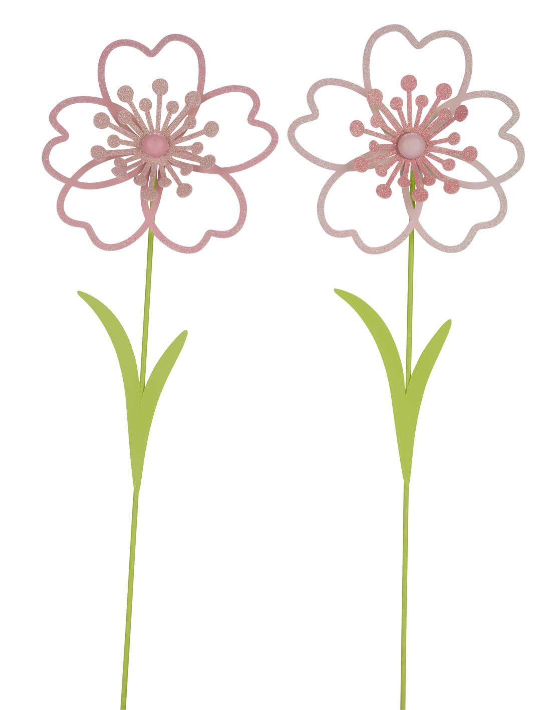 Gehlmann Gartenstecker Metallstecker Blume (Spar-Set, 2er Set) verschiedene Größen