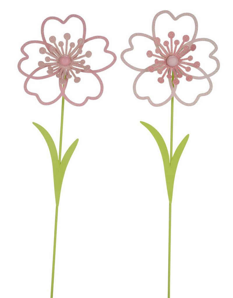 Gehlmann Gartenstecker Metallstecker Blume (Spar-Set, 2er Set) verschiedene Größen