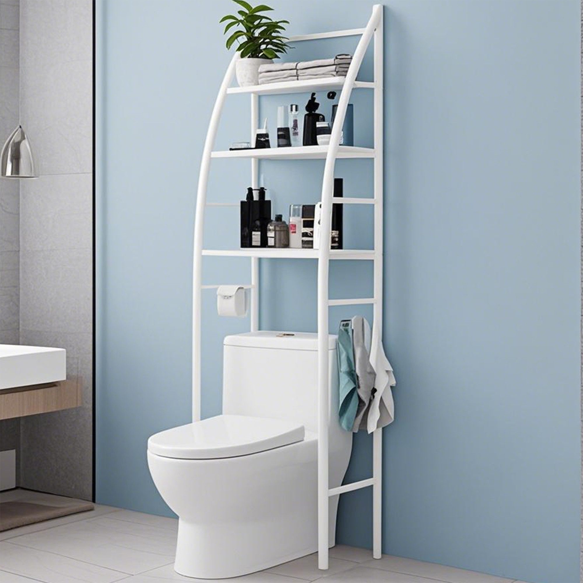 Masbekte Badregal 3 Ablagen Toilettenregal mit günstig online kaufen