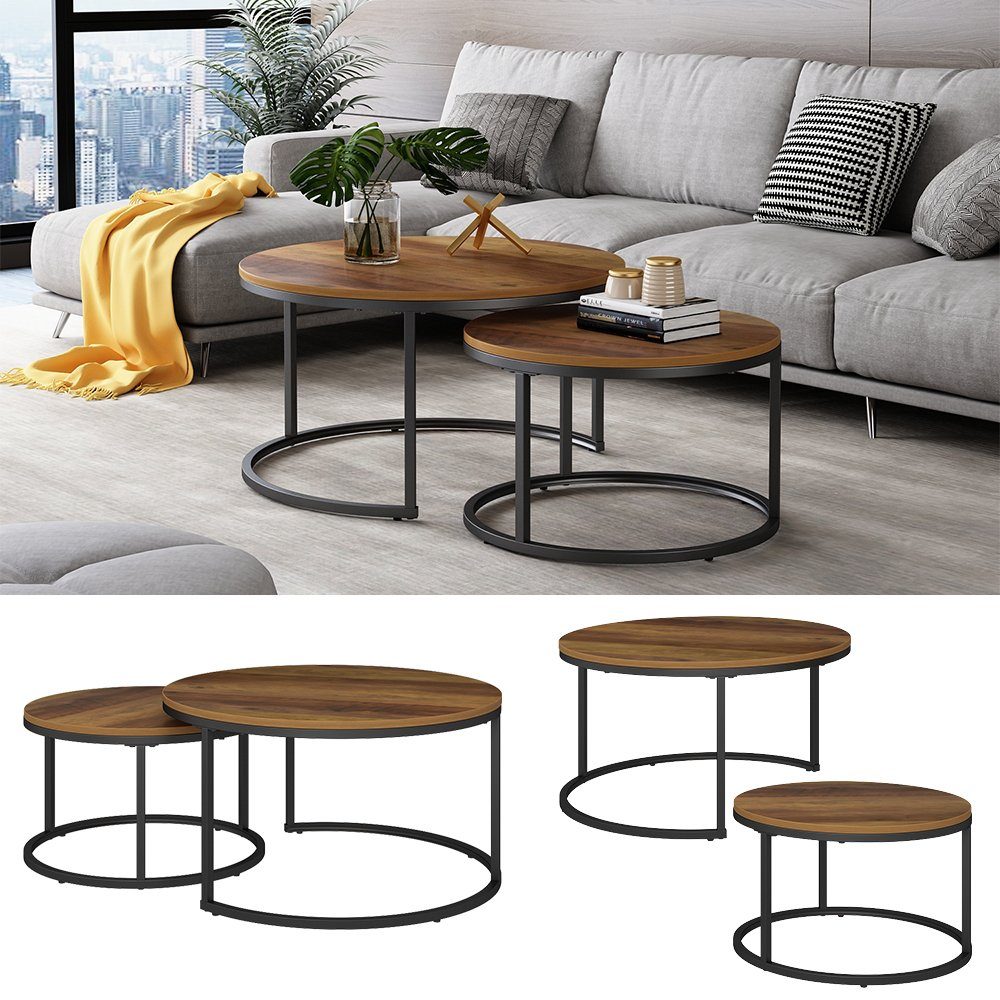 Vicco Couchtisch Montreal, Antikholz, 77 x 40 cm 2 Teile günstig online kaufen