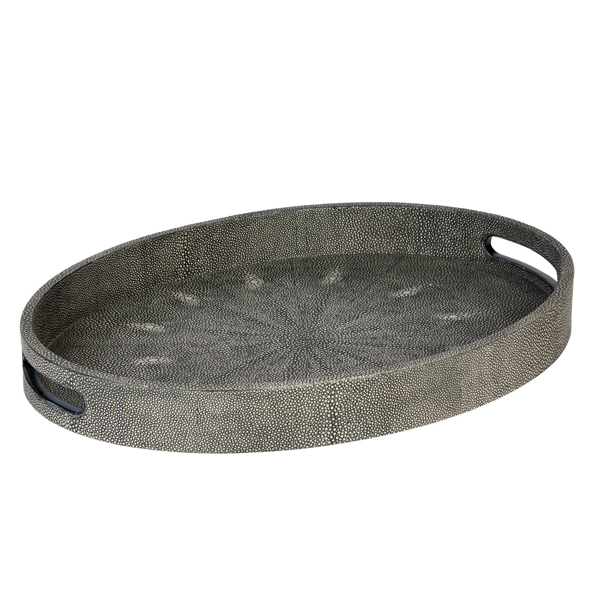 Tablett NinonTablett oval, 48x34x6 cm Rochenimitat, grap