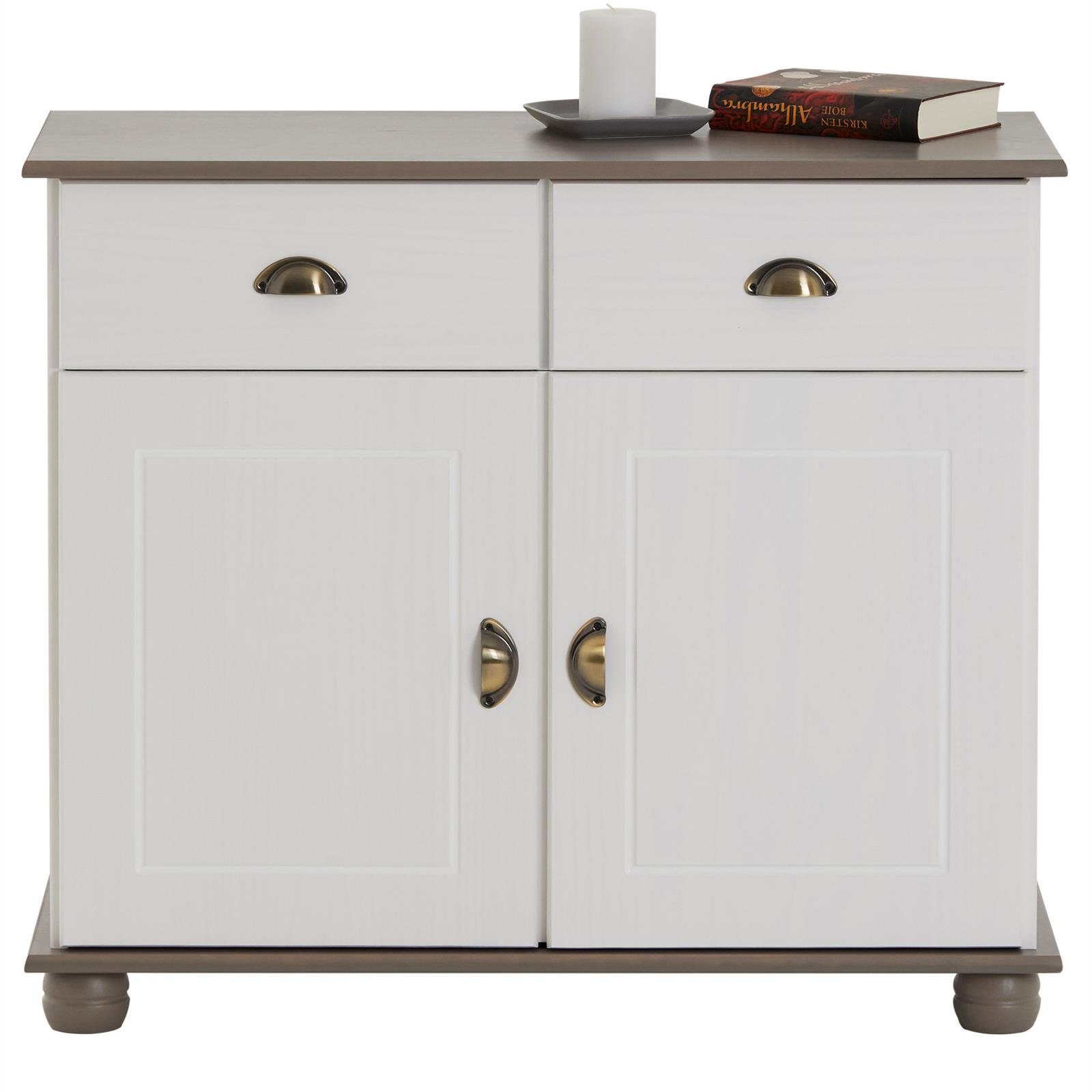 IDIMEX Kommode COLMAR, Kommode Anrichte Schrank Möbel Holz Kiefer massiv 2 Türen