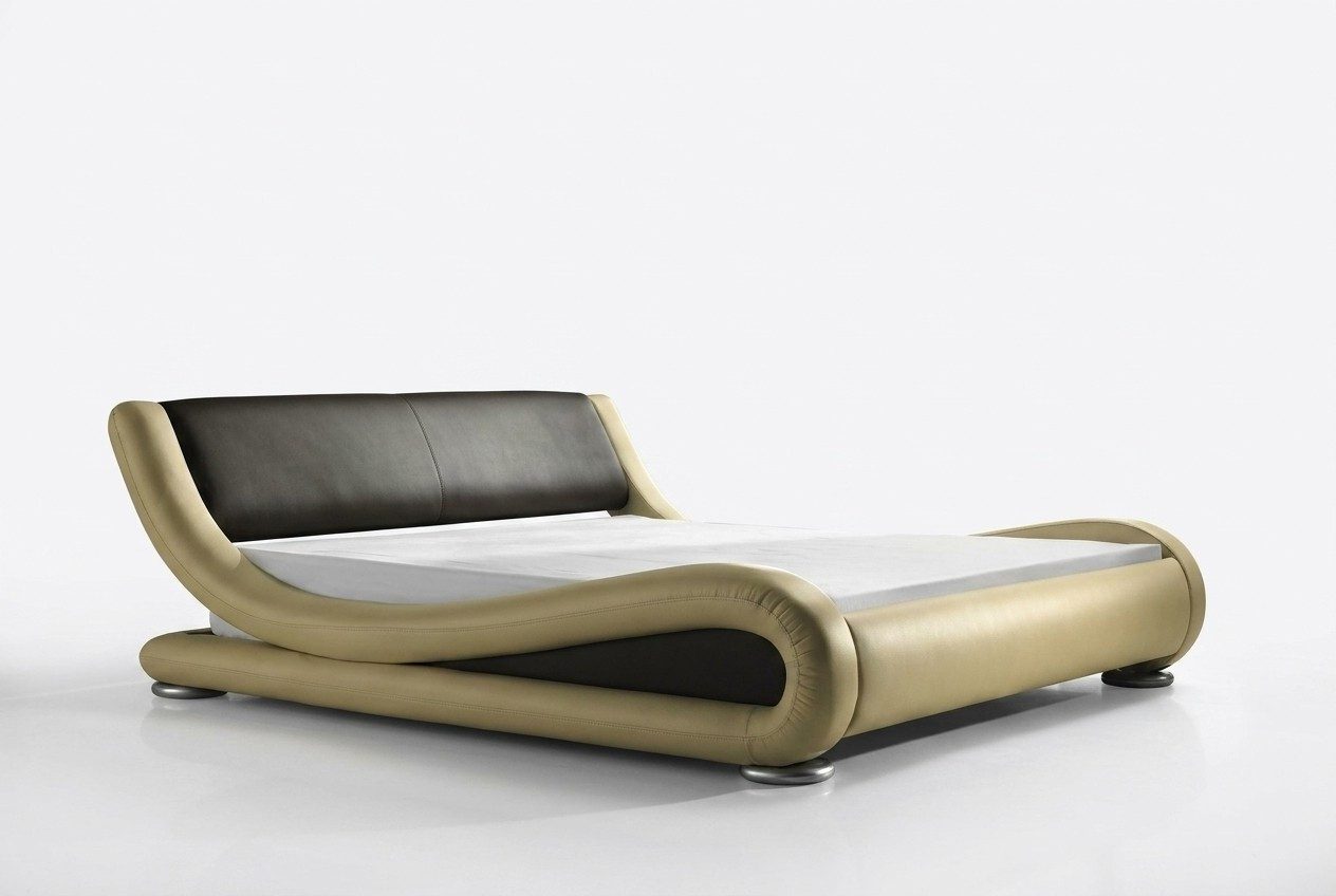 Xlmoebel Polsterbett Modernes Goldenes Ehebett Kunstleder Luxus Doppelbett Schlafzimmer Set (1-tlg., 1-tlg)