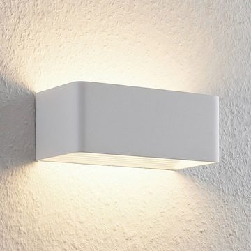 Arcchio LED Wandleuchte Karam, LED-Leuchtmittel fest verbaut, warmweiß, Modern, Aluminium, Eisen, weiß, 1 flammig, inkl. Leuchtmittel