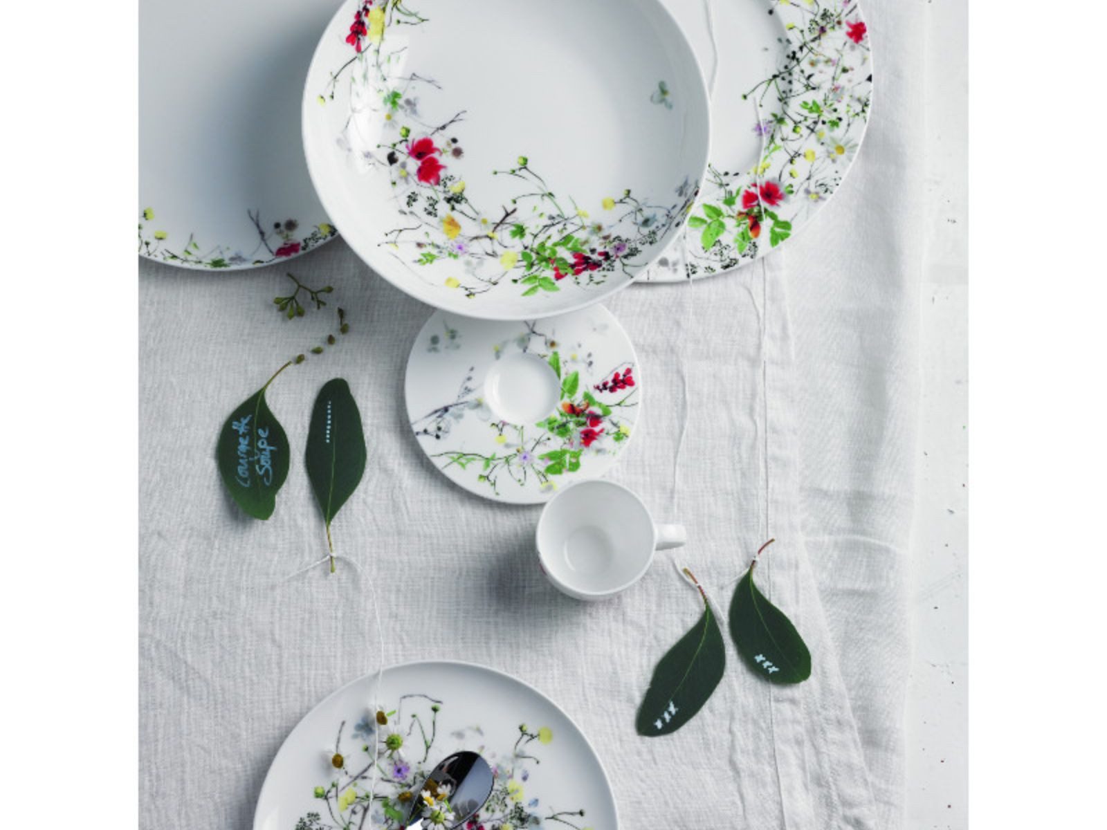 Rosenthal Servierplatte Brillance Fleurs Sauvages Platte 41 cm, Bone China, (Platten), Platten