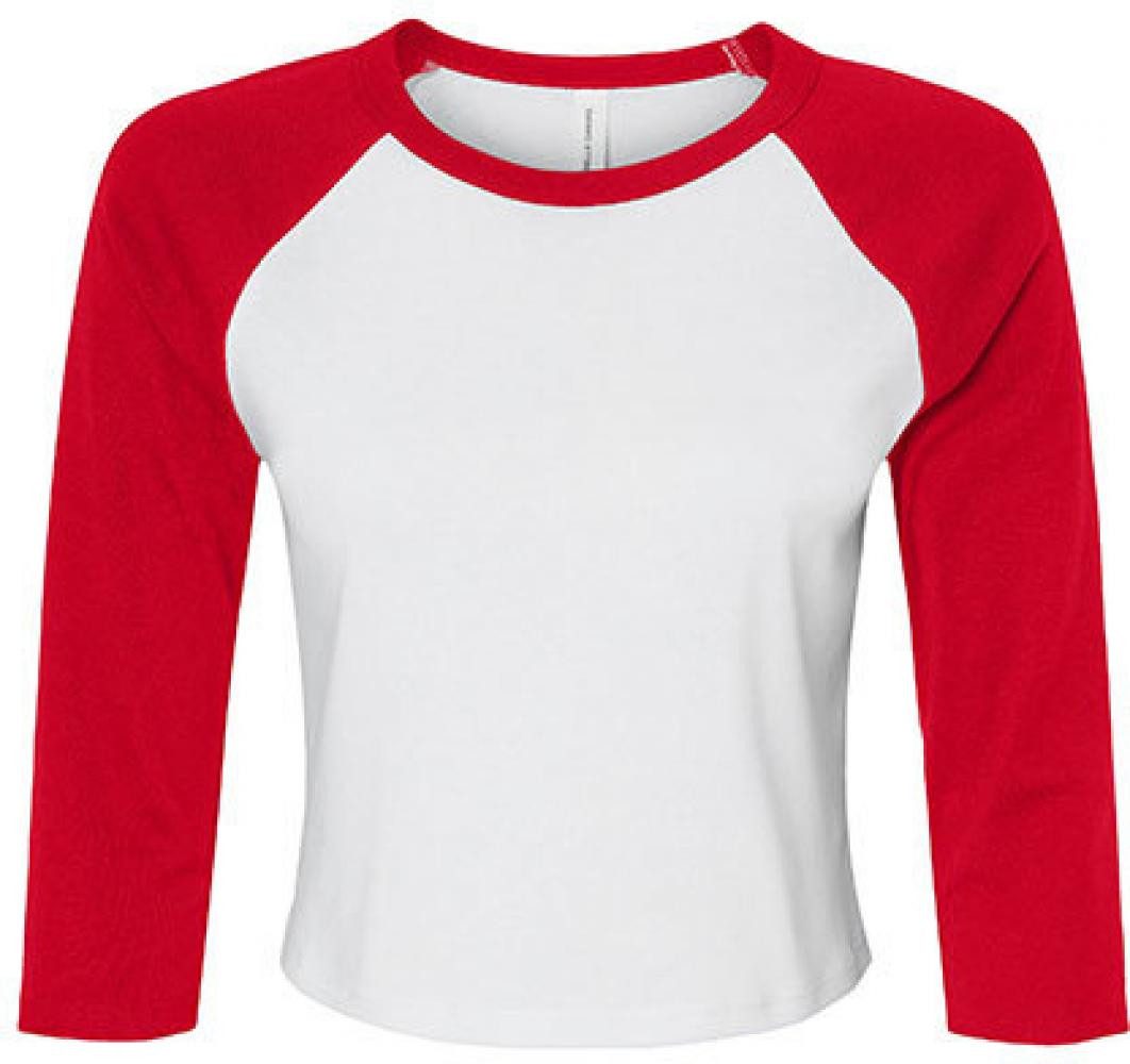 Bella + Canvas Longsleeve Women´s Micro Rib 3/4 Raglan Baby Tee Langarmshirt Damen