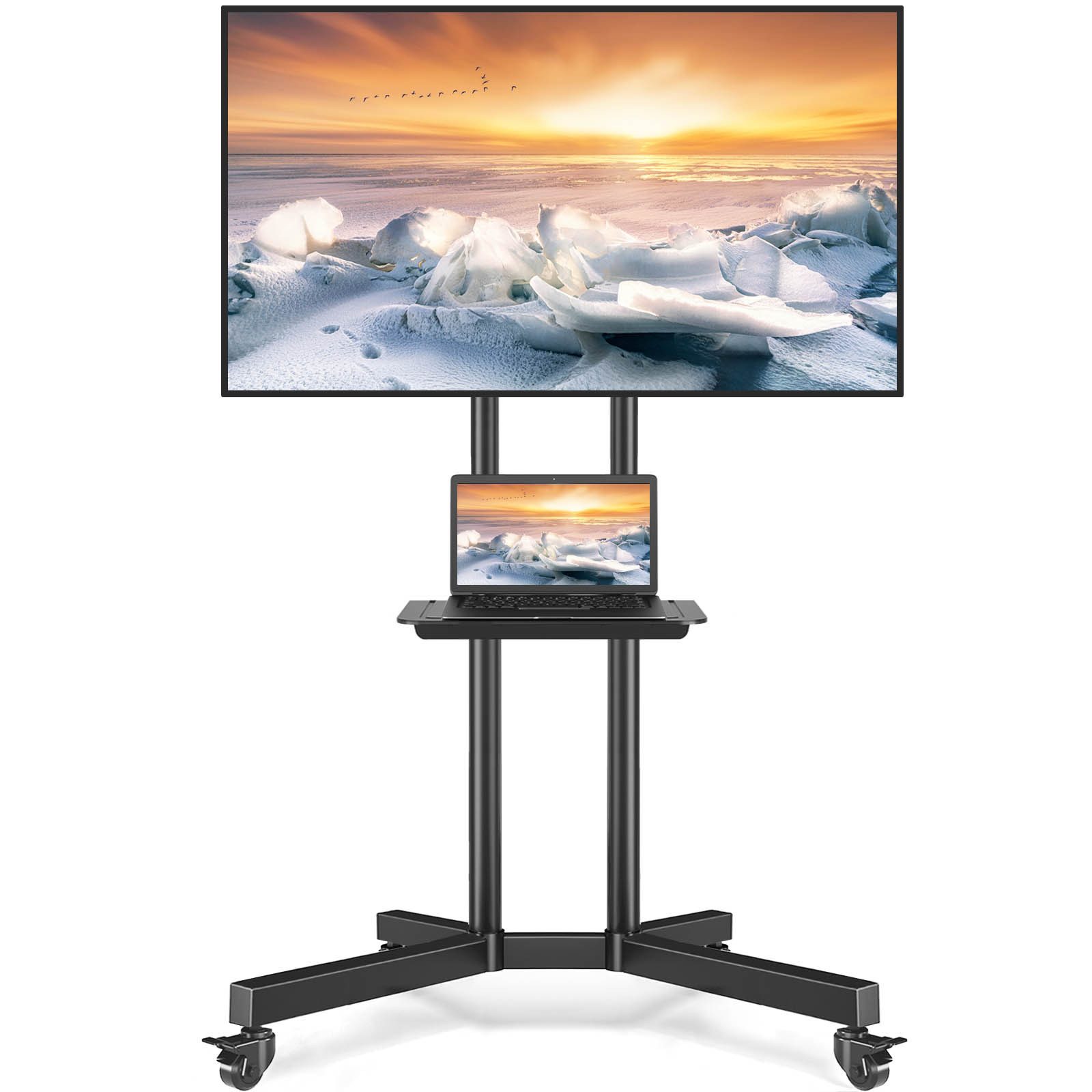Rfiver TV-Ständer TV Rollwagen Höhenverstellbar für 32-80 Zoll Fernseher bis zu 50 KG, (bis 80 Zoll, 1-tlg., Max VESA 600x400 mm)
