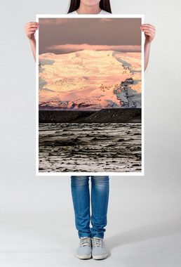 Sinus Art Poster 60x90cm Poster Landschaftsfotografie  Schneebedecktes Panorama in Island