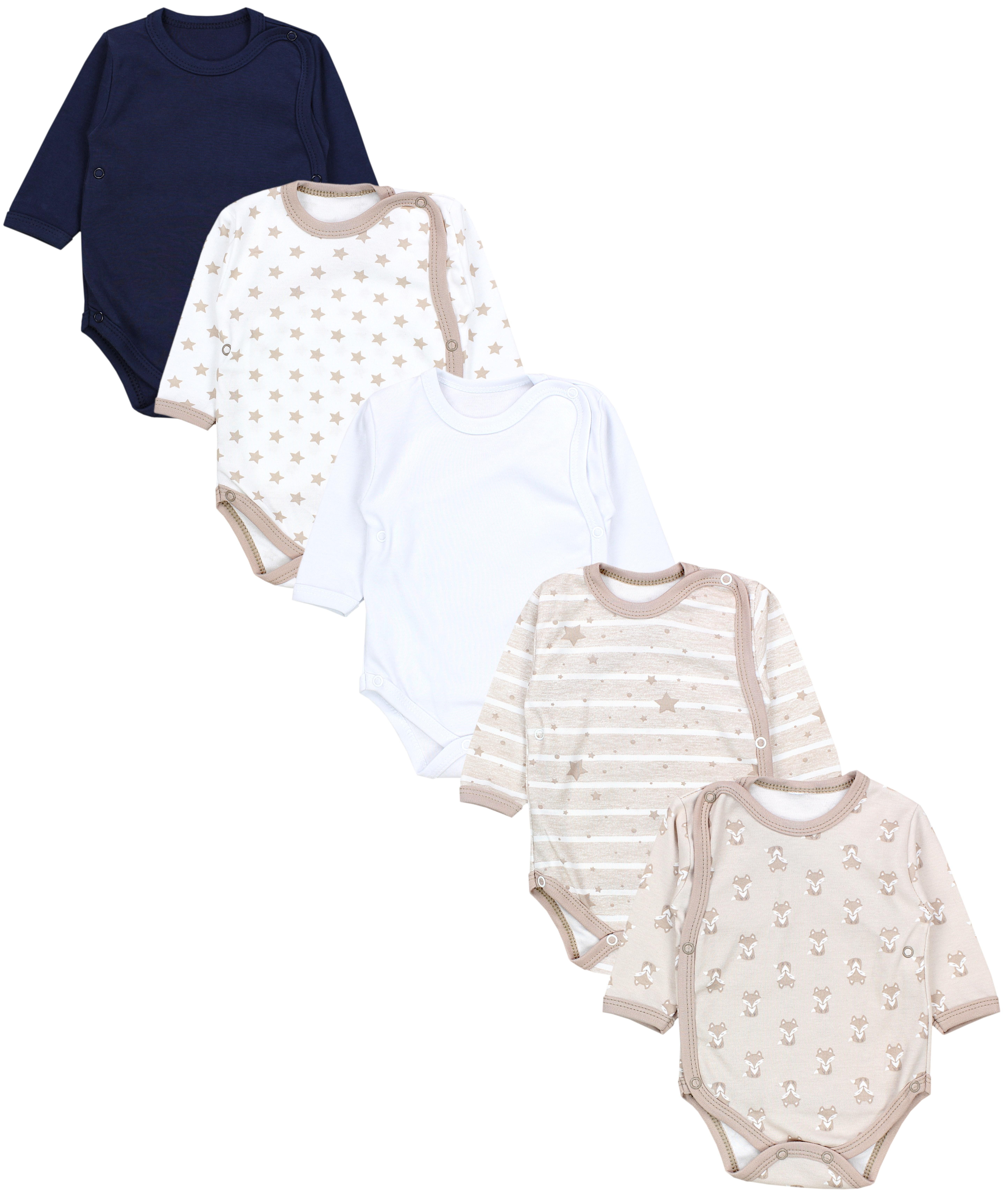 Fuchs Beige Sterne Streifen Weiß Dunkelblau