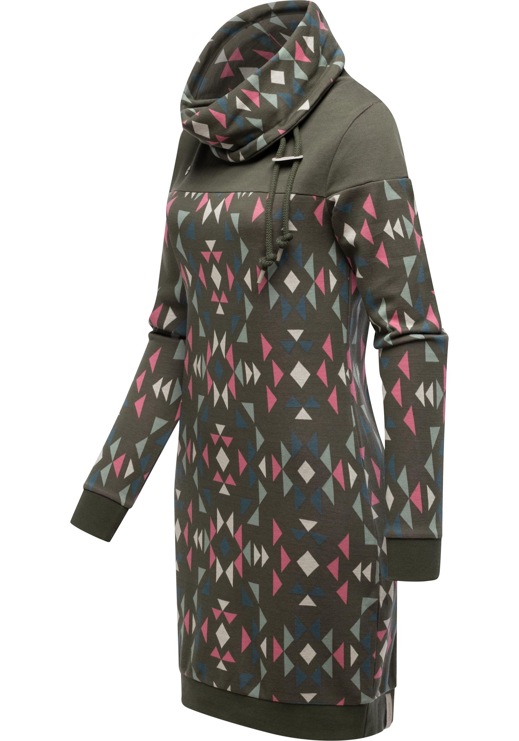 Ragwear Sweatkleid Chlloe Aztec YOUMODO stylisches Langarm Minikleid mit Aztec-Muster