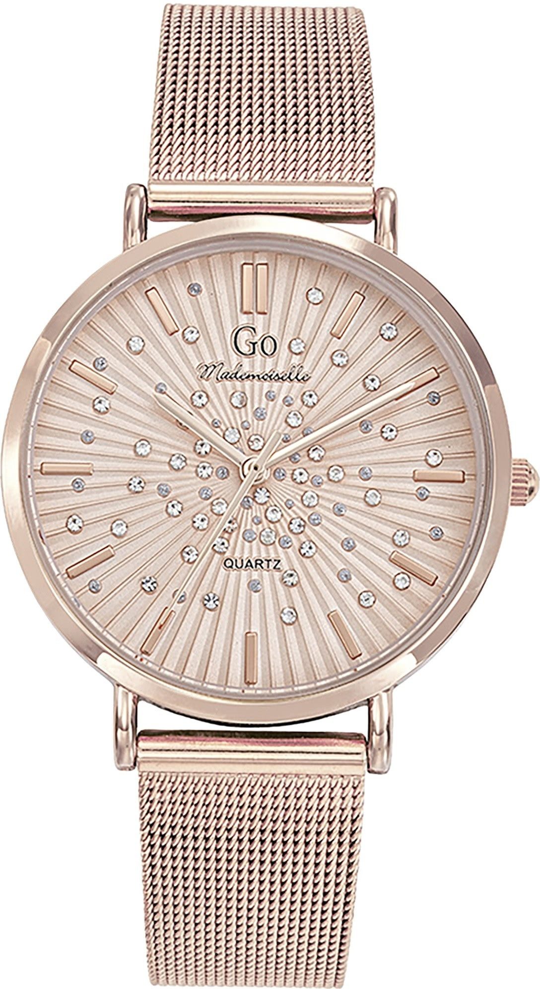 Girl Only Quarzuhr Girl Only GO Damen Armbanduhr, (Analoguhr), Damenuhr GO rosegold, mittel (ca 36mm) Edelstahlarmband, Fashion-Style
