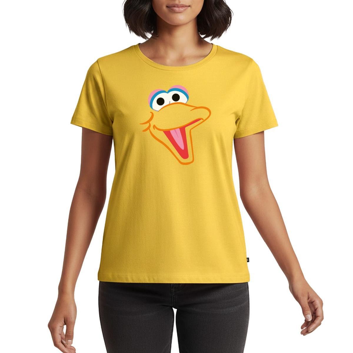 Spreadshirt T-Shirt Sesamstraße Bibo Gesicht Karneval Frauen Premium T-Shirt (1-tlg)