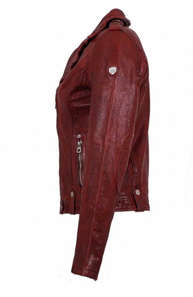 Gipsy Lederjacke Echtleder Damen Lederjacke Bikerjacke Lammnappa ox red