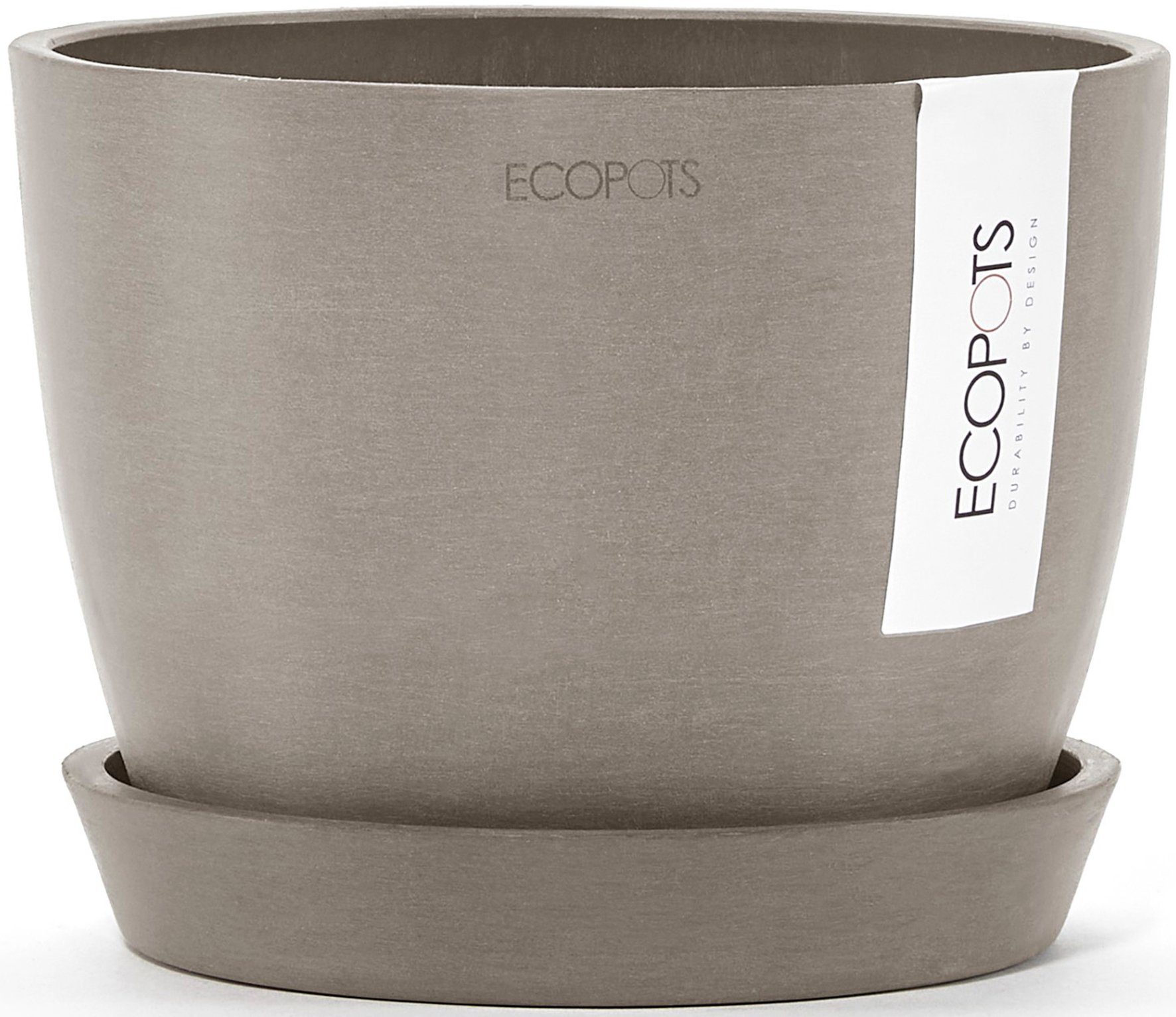 ECOPOTS Blumentopf Stockholm Mini 16 Taupe, für innen und außen: frostsicher, bruchsicher und lichtbeständig