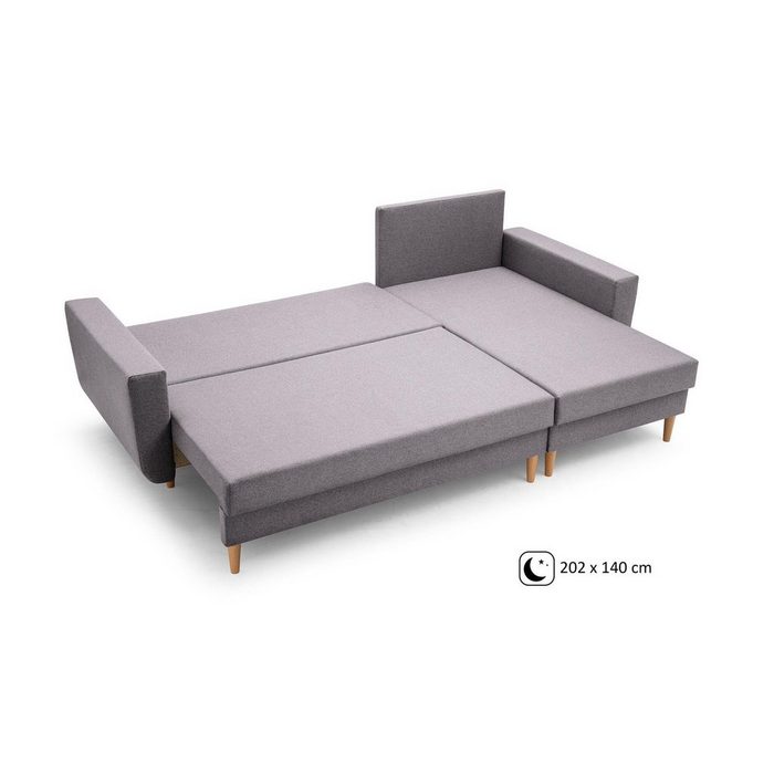 Beautysofa Polsterecke Couch Sofa Ecksofa ONLY mit Schlaffunktion mit universelle Ottomane