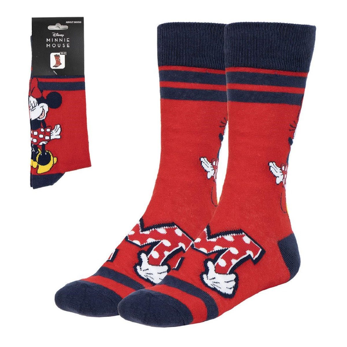 Cerda Socken Disney Minnie Strümpfe Erwachsene Baumwollsocken Größe 36-43 günstig online kaufen