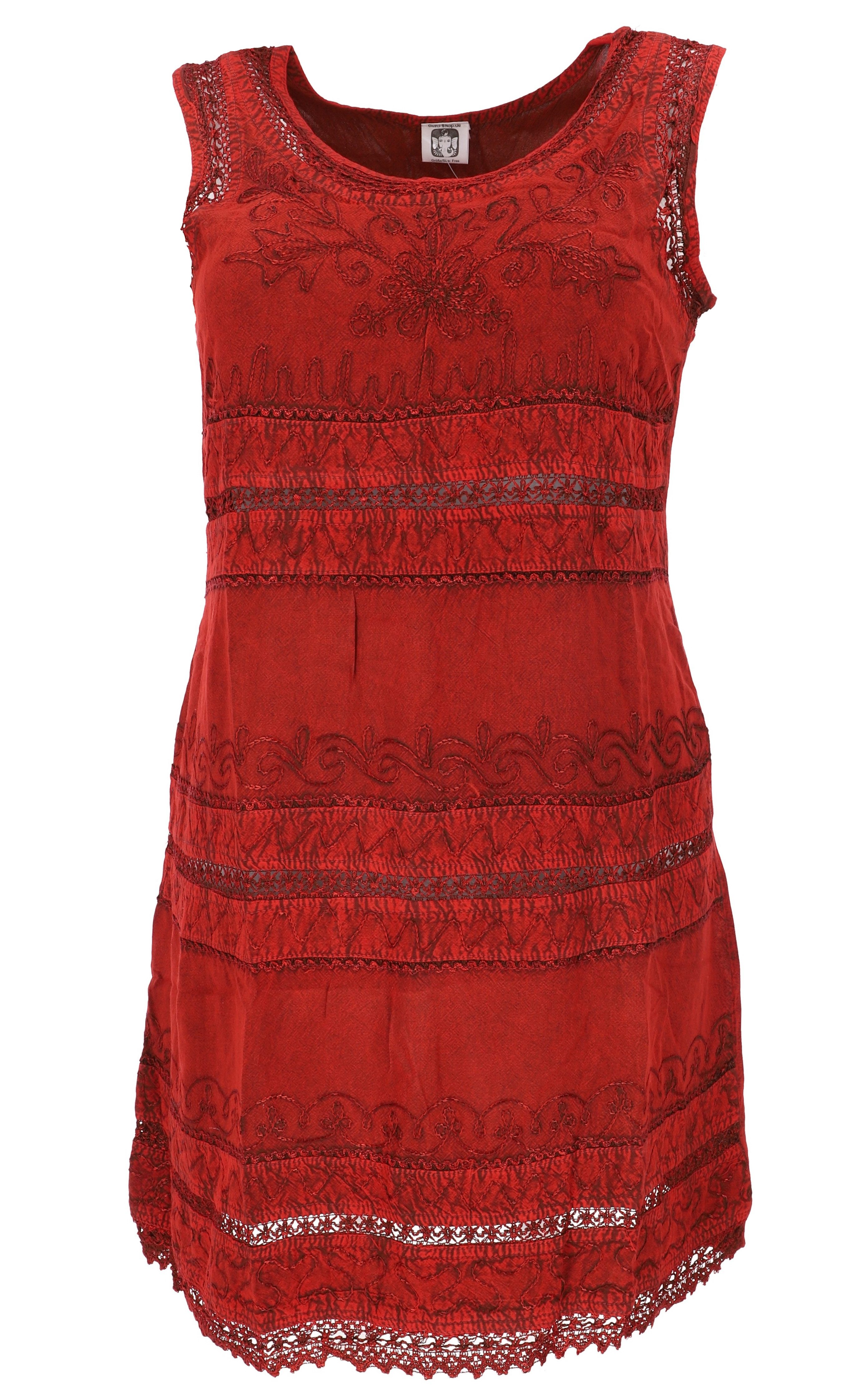 Guru-Shop Midikleid Besticktes Boho Sommerkleid, indisches Hippie.. alternative Bekleidung