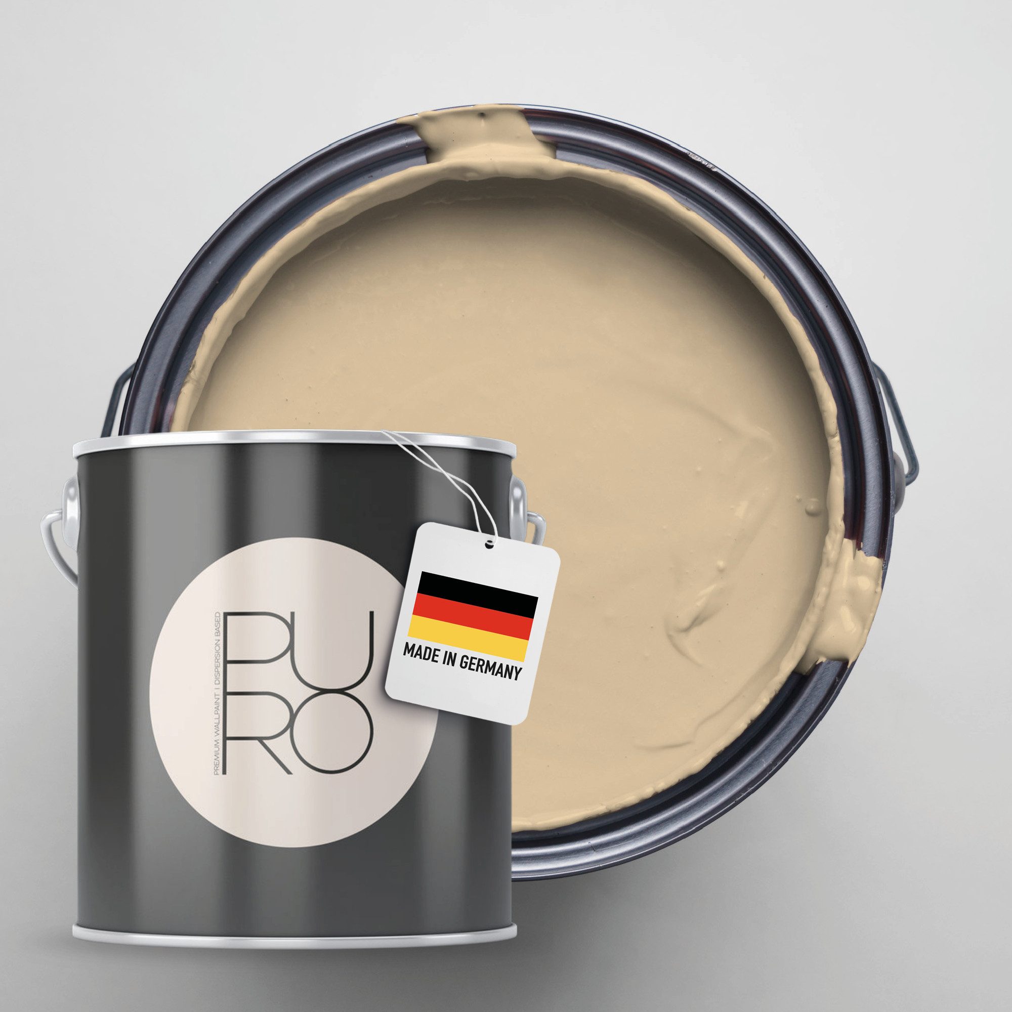 A.S. Création Wandfarbe Premium Innenwandfarbe PURO Tuchmatt sandy beige, ideal für Wohnzimmer, Schlafzimmer, Flur und Küche, Farbwelt Beige